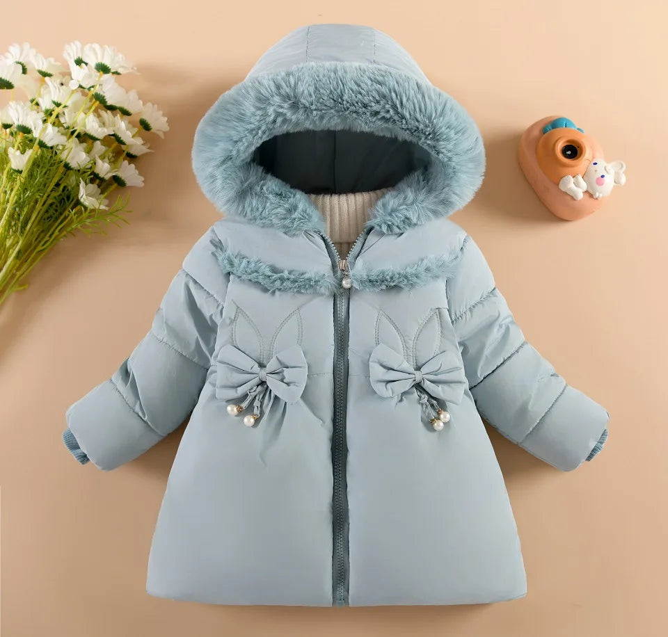 Children's jacket 1 to 6 years old girls plus cashmere thickened foreign style winter coat Little girls fashion  jacket