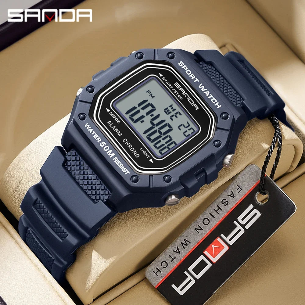 SANDA 2156 Fashion Men's Watches Waterproof Sports Watch For Man Military S-style Shock Stopwatch Shockproof Digital Wristwatch