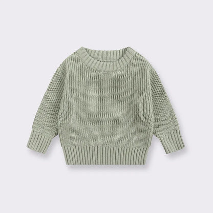 0-6T Newborn Baby Sweater Kid Boy Girl Winter Clothes Warm Thick Knit Pullover Top Infant Long Sleeve Basic Knitwear Outfit