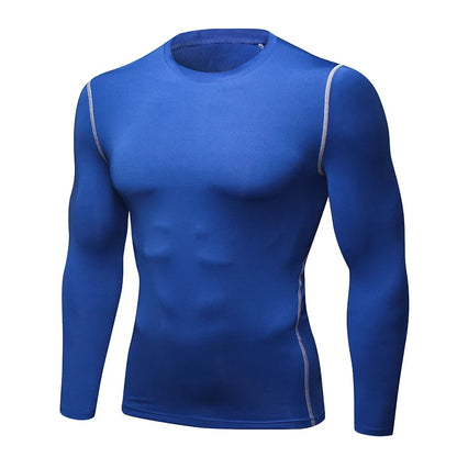 Men's Long-sleeved Thermal Underwear Male Thin Tight Fitting Fast Dry Elastic Fitness Tops Man Autumn Winter Sprots Wear