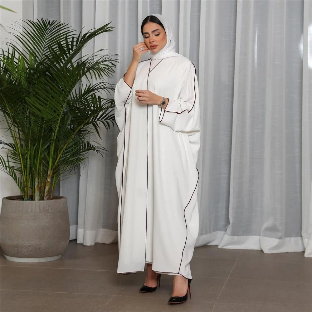 Kimono Abayas Open Cardigan Women Muslim Crepe Dress Turkey Arab Dubai Saudi Islam Robe Ramadan Eid Jalabiya Caftan Gown Clothes