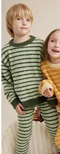 Kids Pajamas Sets Autumn Winter Children's Coral Velvet Sleepwear Stripe Loungewear for Boys Girls Thicken Pijama Teen Clothes