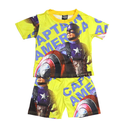 Children Pajamas Set Short Sleeve T Shirt Shorts Superhero Spiderman Costume Pyjamas Kids Boy Girls Pijamas Cartoon Baby Sleepw