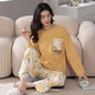 M-5XL Big Size Autumn Spring Pajamas Set for Women Kawaii Printing Sleepwear for Girl Fashion Long Sleeve O-neck Woman's Pijamas