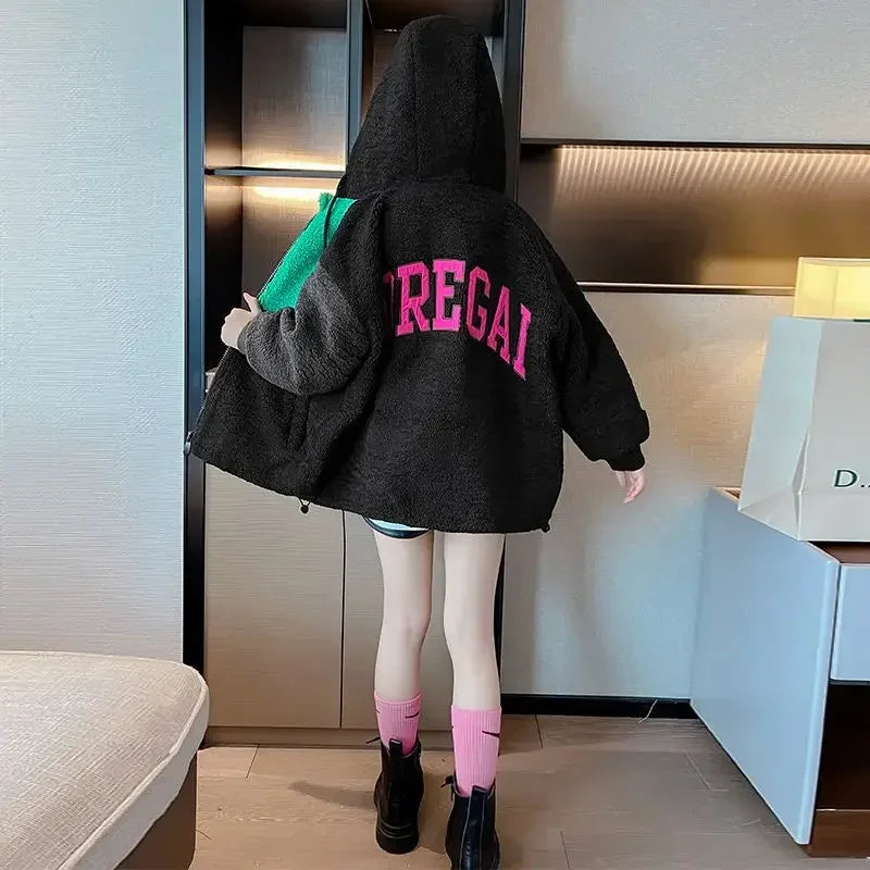 Baby Girl Winter Jacket Faux Fur Thick Toddler Teen Warm Wool Fur Coat Long Pearl Baby Outwear High Quality Girl Clothes 5-14Y