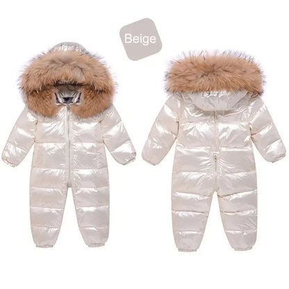 Winter Jumpsuit Overalls for Girls Children Thick Ski Suit Boys Duck Down Jacket Toddler Baby Snowsuits Outerwear Warm Coat 0-3Y