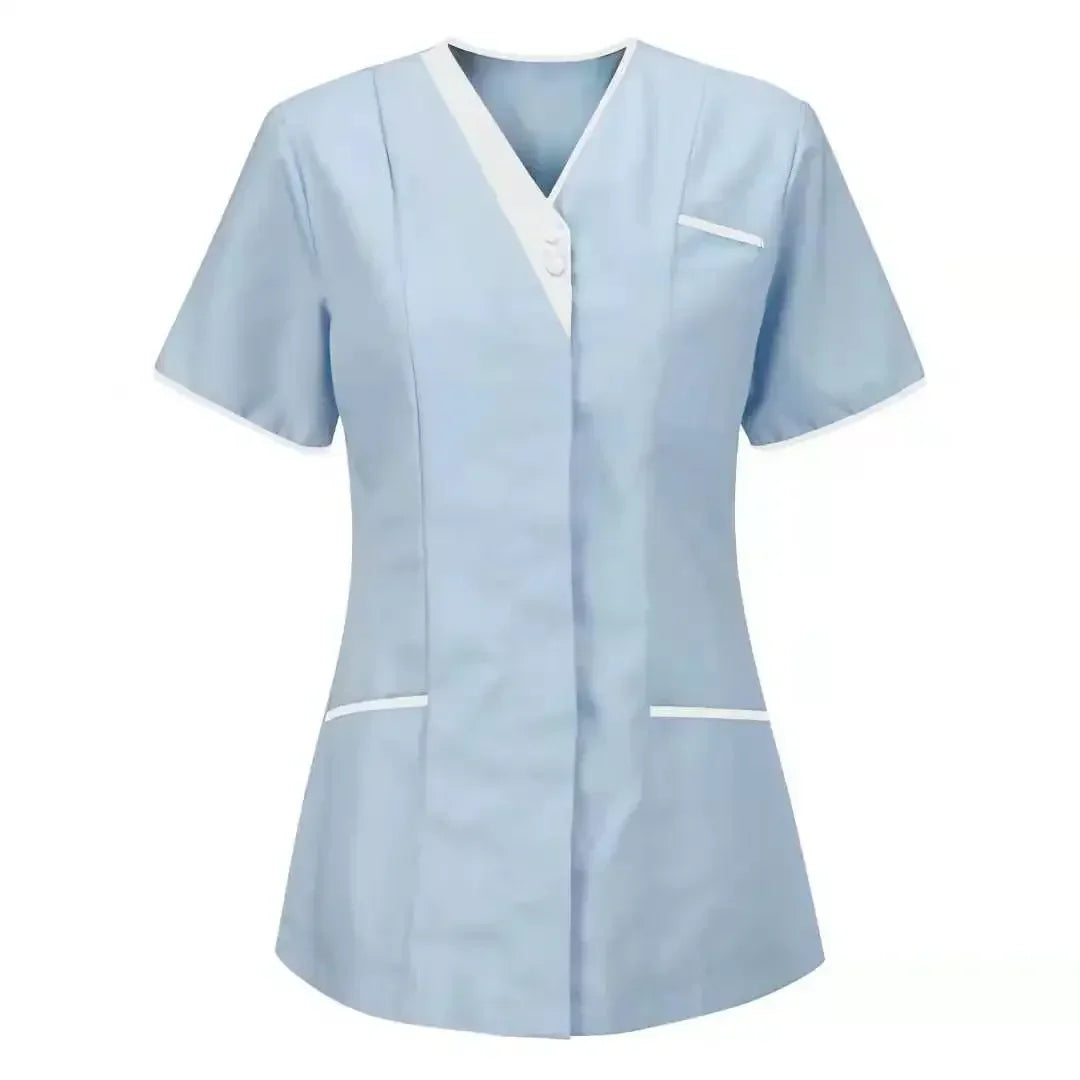 2025 New Hospital Hand Washing Clothes Tops Pure Cotton Skin Friendly Nursing Work Clothes Tops Waiter Uniform Work Clothes