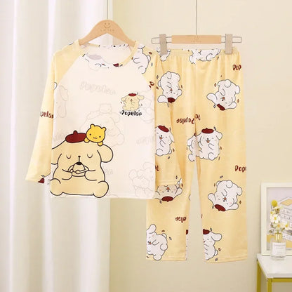 Miniso Winter Autumn Children's Pajamas Set 2025 Cute Anime Cartoon Kids Pijama Boy Girl Sleepwear Long-Sleeved Pants Loungewear