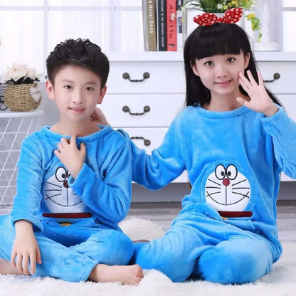 Hot Selling Children Fleece Pajamas Warm Flannel Sleepwear Girls Loungewear Coral Fleece Kids Pijamas Homewear Winter Pyjama Set