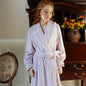 Thickened Flannel Robe Nightgown Women's Autumn Winter Princess Long Bathrobe French Luxury Warm Homewear Bride's Morning Gown