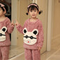 2025 Winter Flannel Baby Girls Sleepwear Children Warm Pajamas Set Toddler Boy Coral Fleece Pyjamas Kids Plush Pijamas Clothes