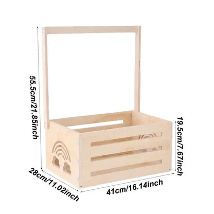 Toddler Shower Closet Basket Handled Toddler Shower Wardrobe in Wood Large Capacity Garment Hamper for Kids Bathing Clothing