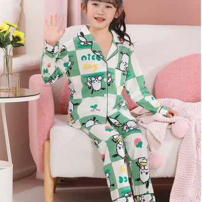 New Miniso Autumn Children Pajama Sets Girl Sleepwear Winter Kawaii Anime Kids Pijamas Boy Homewear Clothes Cute Loungewear