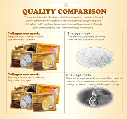 20Pcs=10Pairs Gold Collagen Crystal Eye Mask skincare Eye Patches Firming Moisturizing Nourishing Eye Skin Care Products