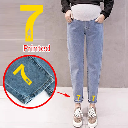 Pregnancy Abdominal Pants Boyfriend Jeans Maternity Pants For Pregnant Women Clothes High Waist Trousers Loose Denim Jeans