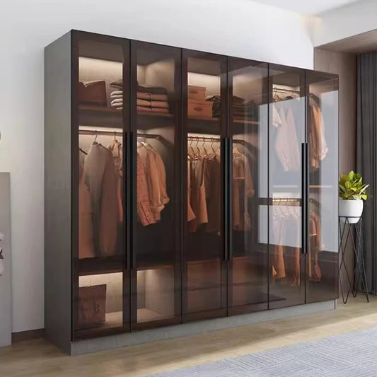 Luxury Organizer Wardrobe Doors Modern Dust Prevention Open Closets Bedroom Wardrobe Storage Cabinet Rangement Chambre Furniture