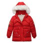 3-6 Years Winter Girls Jackets Fur Collar Fashion Little Princess Coat Warm Hooded Zipper Outerwear Birthday Gift Kids Clothes