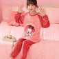 Miniso 2025 Winter Pajamas Sets Children Flannel Warm Sleepwear Kawaii Anime Cartoon Boy Girl Pijama Suit Autumn Kids Loungewear