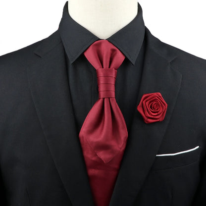 New Men's Premium Paisley Tie Brooch Set Red Black Blue Ajustable Neck Tie Luxury Classic Suit Tuxedo Groom Wedding Accessories