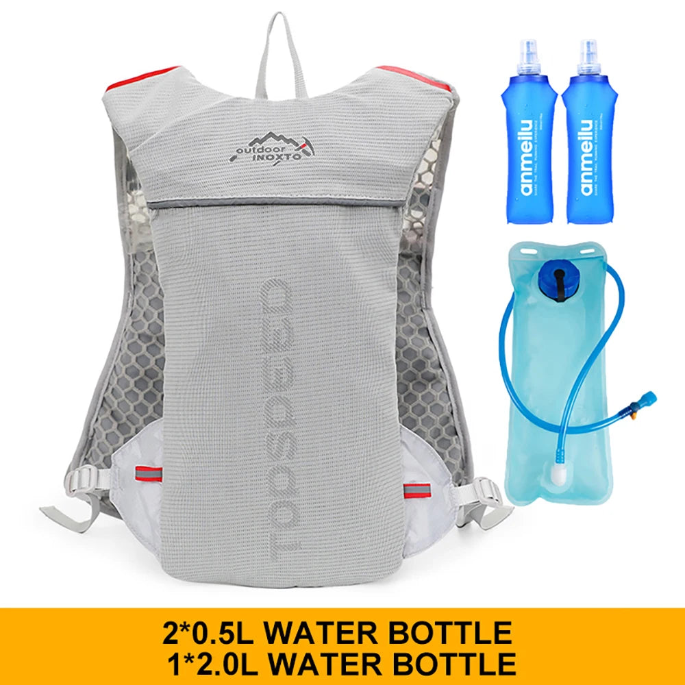 Outdoor Trail Running 5L Ultralight Backpack Hydration Jogging Vest Men Breathable Marathon Bicycle Bag Water Bottle 500ML