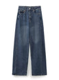 Tangada Women Wide Leg Jeans Pants Trousers Pocket Female High Street Denim Pants