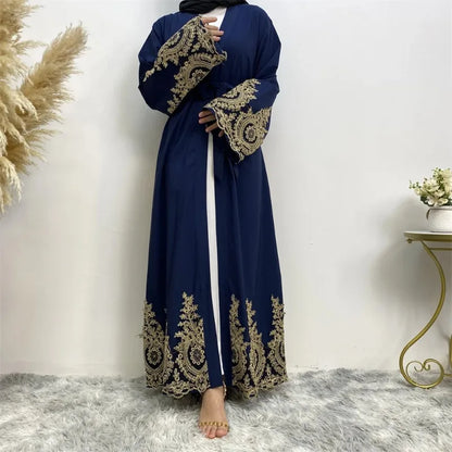 New Abaya Ramadan Women Muslim Embroidered Kimono Dubai Turkish Arab Islamic Clothing