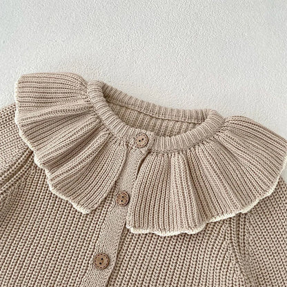 Autumn Winter Korean Style Toddler Baby Girls Sweater Coat Long Sleeved Solid Color Newborn Baby Girls Knitting Cardigan