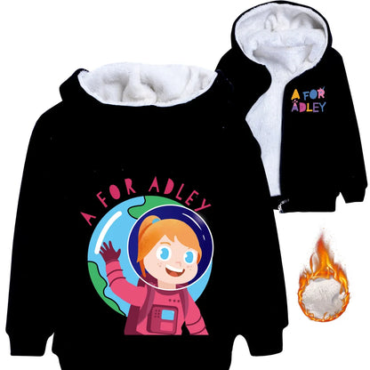 A for Adley Cartoon Boys Coat Children's Clothing for Winter Cotton Kids Parkas Little Girls Zipper Coats Toddlers Baby Jacket