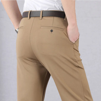 Men‘s Suit Pants Spring and Summer Male Dress Pants Business Office Elastic Wrinkle Resistant Big Size Classic Trousers Male