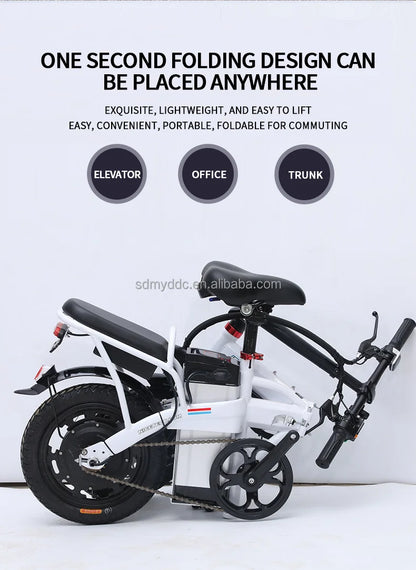 Electric City Bike 14" Folding Electric Bikes for Adults Teens 400W Mini Ebike Urban Electric Bicycles