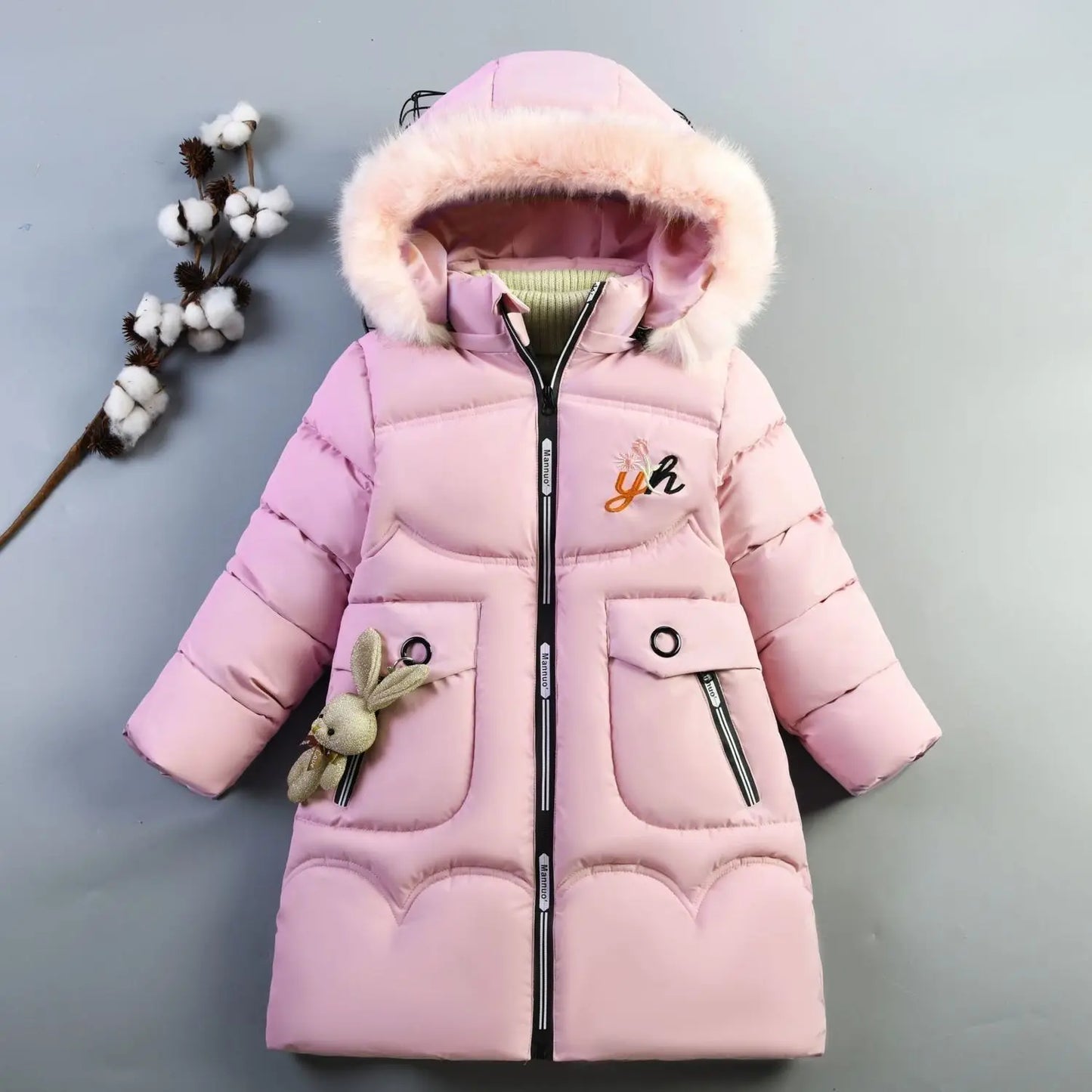 Children Down Coat Winter Teenager Thickened Hooded Cotton-padded Parka Coat Kids Warm Long Jackets Toddler Kids Outerwear