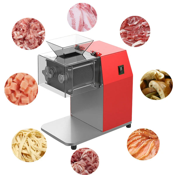 850W Commercial Home Meat Slicer Automatic Shred Slicer Dicing Machine Electric Multi Function Red Meat Grinder