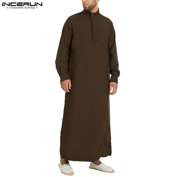 Ramadan Muslim Clothing Thobe Jubba Mens Robe Long Sleeve Saudi Arab Thobe Kaftan Ropa Arabe Islamic Thobe Indian Dress Robe