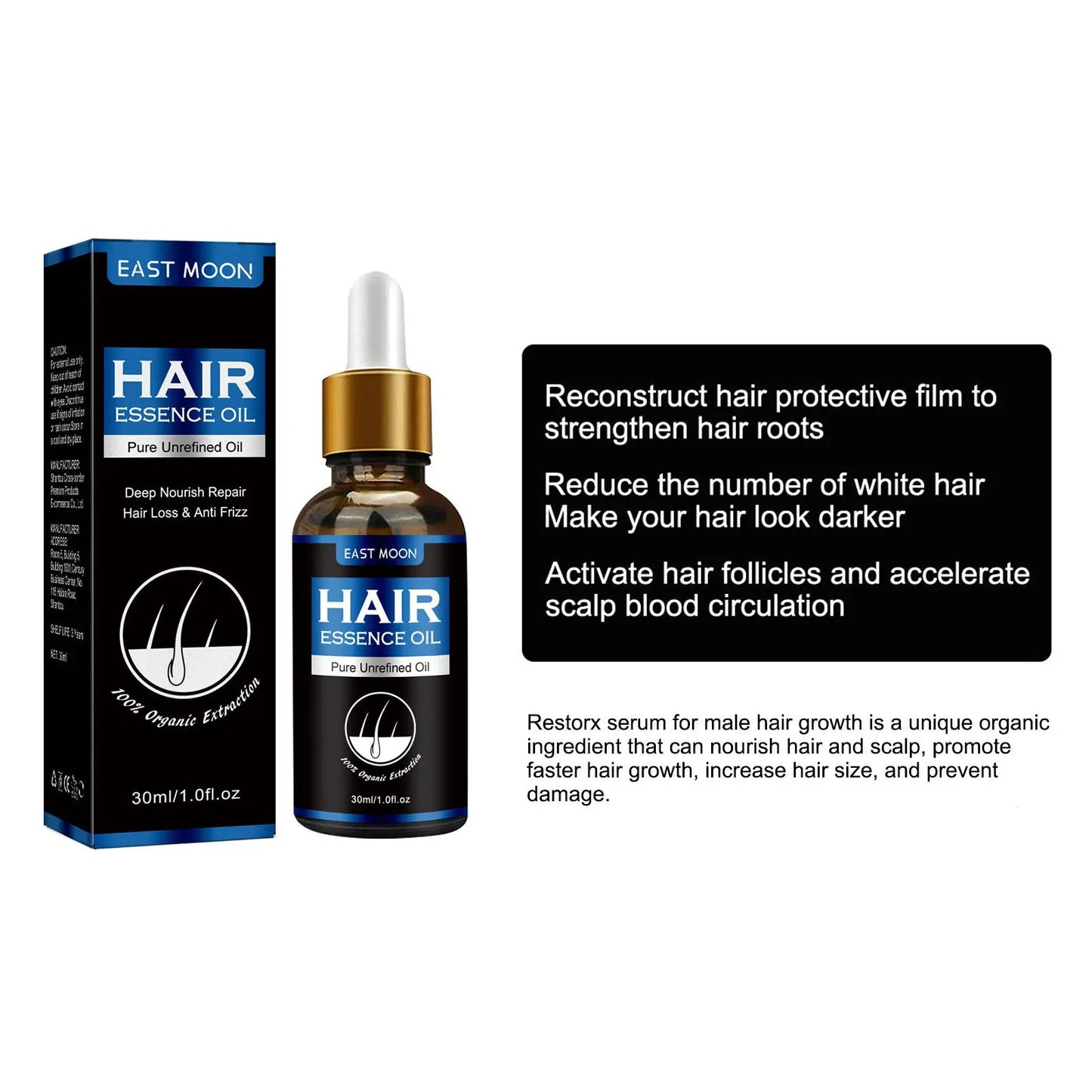 Vitamin E Hair Growth Oil Prevent Baldness Repair Damaged Strengthen Roots Improving Loss Reduce Frizz Men Hair Essential Serum