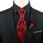 New Men's Premium Paisley Tie Brooch Set Red Black Blue Ajustable Neck Tie Luxury Classic Suit Tuxedo Groom Wedding Accessories