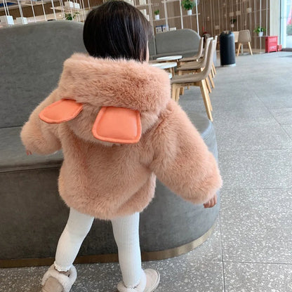 2025 New Cute autumn Winter Children toddler girl Clothing Coat for little Girls Outerwear baby girl clothes Kids Imitation fur