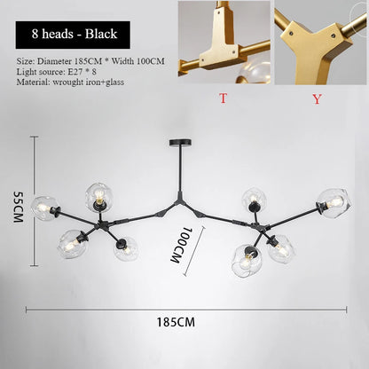 Nordic Chandeliers Dining Table Lighting for Living Room Decor Glass Pendant Ligths Bedroom Decoration Kitchen Island Led Lamps