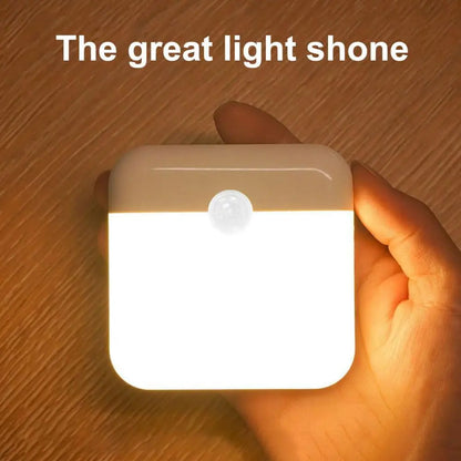 Motion Sensor Led Light Usb Charging Square Lamp for Bedroom Kitchen Stair Hallway Wardrobe Cupboard Lighting