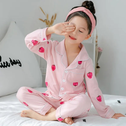 Sping Autumn Baby Girls Clothes Pajamas Sets Boy Pyjamas Kids Homewear Cotton Nightwear Children's Indoor Clothing Pijamas Suit