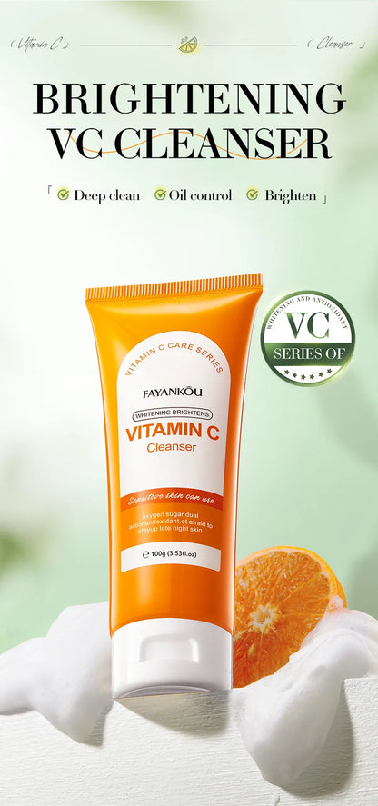 100g Vitamin C Facial Cleanser Face Wash Foam Cleanser Deep Cleansing Moisturizing Brightening Hydrating Skin Care Products