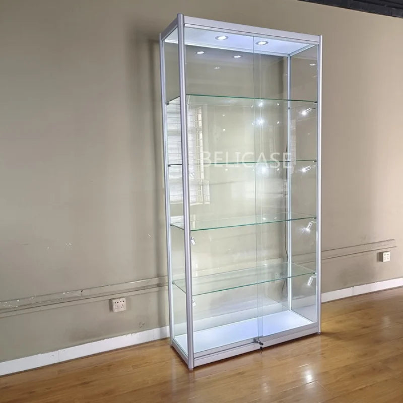 Custom，Full Home Drinks Wine Cabinet Sitting Room Furniture Cabinets Aluminum Glass Showcase For Living room