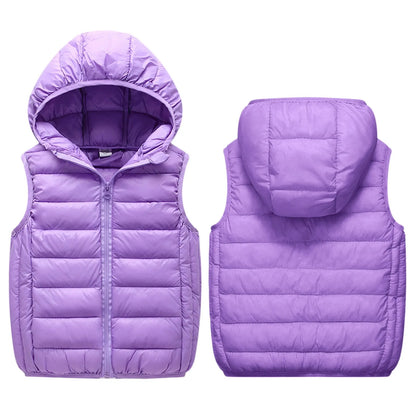 Girls Puffy Jacket Size 14 Child Kids Toddler Baby Boys Girls Sleeveless Winter Solid Coats Hooded Jacket Vest Outer Outwear