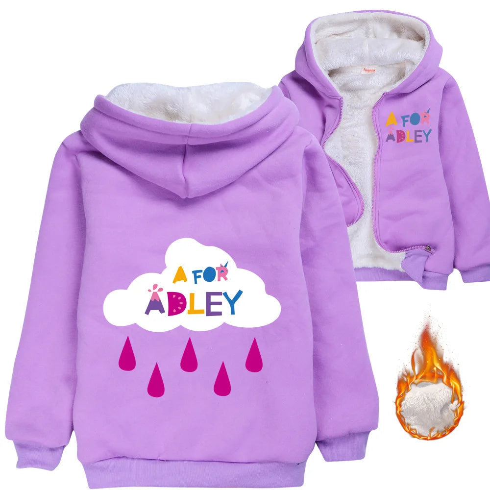 A for Adley Cartoon Boys Coat Children's Clothing for Winter Cotton Kids Parkas Little Girls Zipper Coats Toddlers Baby Jacket