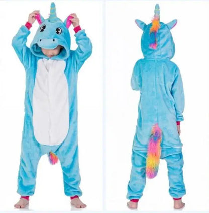 New Children Pajamas Winter Sleepwear Boys Onesies Girls Pyjama Set Cute Stitch Unicorn Skeleton Animal Kids Pijamas Jumpsuit