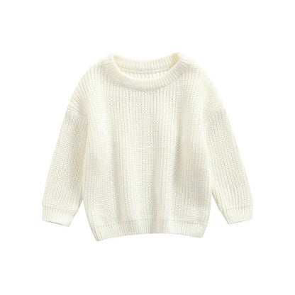 Newest Newborn Baby Girl Boy Knitted Long Sleeve Autumn Winter Sweater Solid Loose Pullover Casual Tops Kids Clothes 3M-5Y