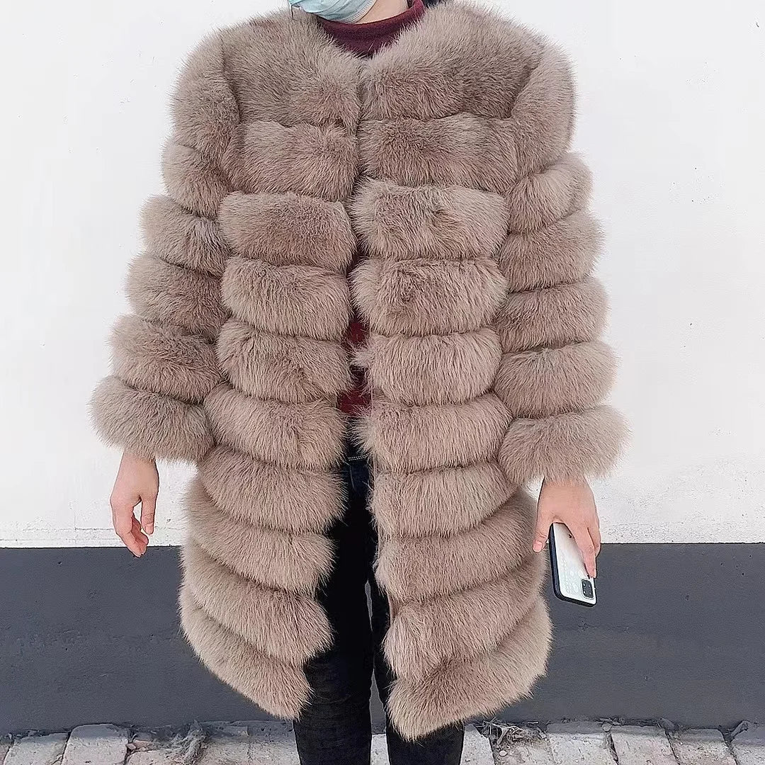 NEW style  4in1 real fur coats Women Natural Real Fur Jackets Vest Winter Outerwear Women fox fur coat high quality fur Clothes