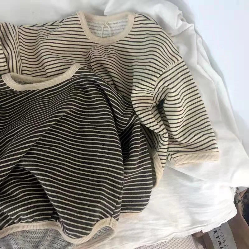 Lawadka 1-8T Cotton Children's Clothing Long Sleeve T-shirts Striped Baby Boy Girl Tops Casual Kids T-shirt Autumn Spring Tee