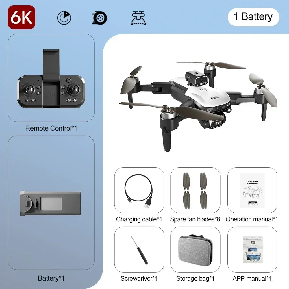 LS-S2S New APP RC Drone 4K Professinal 8K HD Dual Camera 5G WIFI Wide Angle Optical Flow Localization Brushless Motor Quadcopter