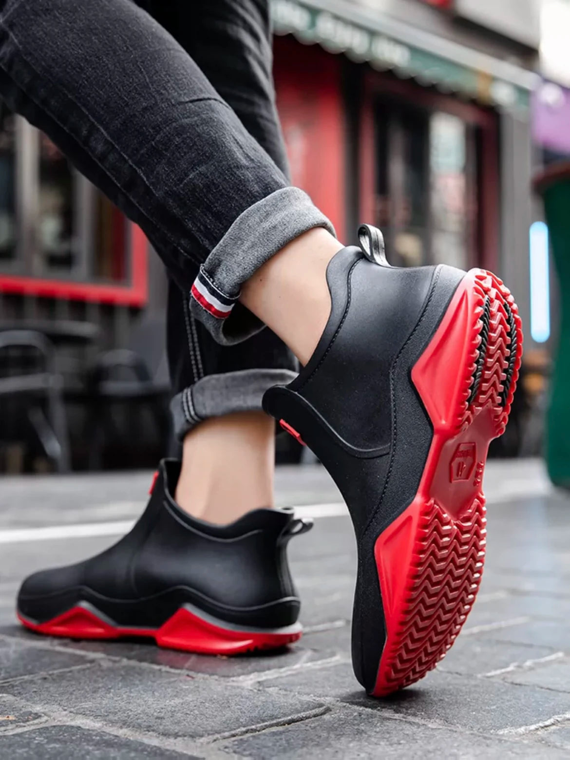 New Rain Shoes Ankle Waterproof Shoes Rain Boots Men Anti-slip Wear-resistant Plush Fashion Kitchen Summer Winter