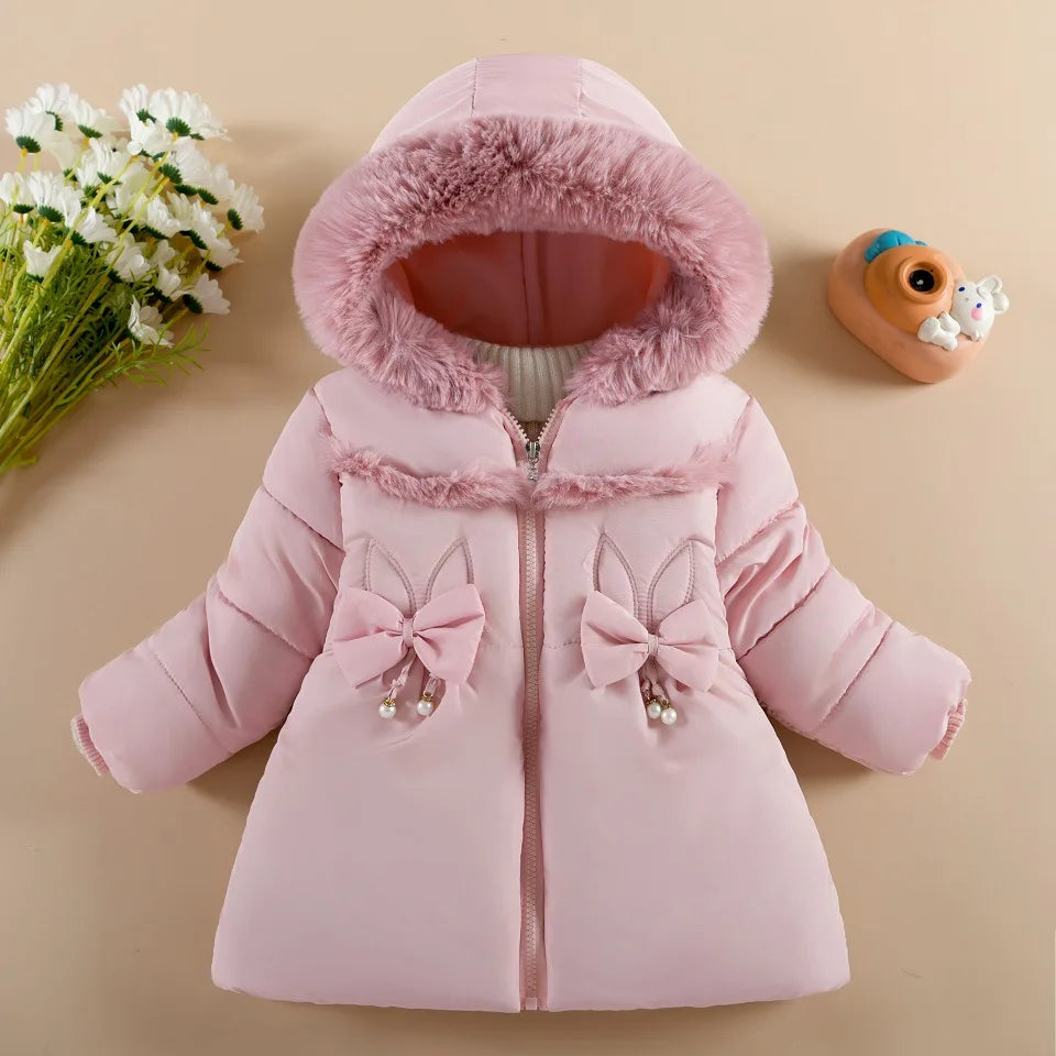 Children's jacket 1 to 6 years old girls plus cashmere thickened foreign style winter coat Little girls fashion  jacket